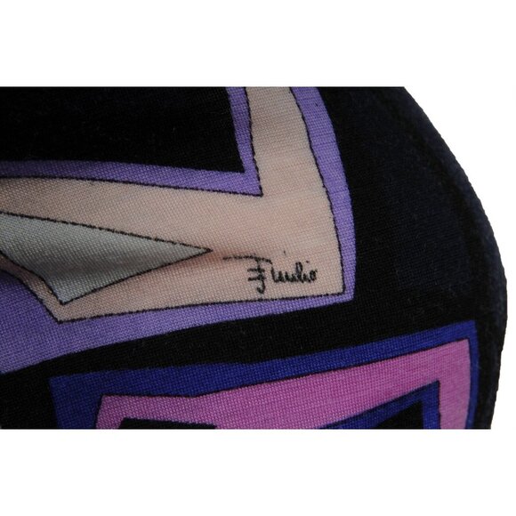 Emilio Pucci Womens Midi Long Sleeve Crew Neck Dress US 6 Blue Purple Wool Long - Picture 5 of 12